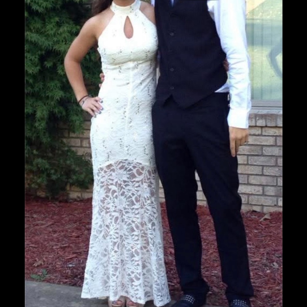 Elegant White Lace Gown